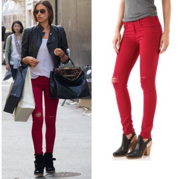 rag & bone Distressed Skinny Jeans in “PFD” Red - Picture 7 of 7